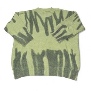 Men's Green Patterned Crewneck Sweater